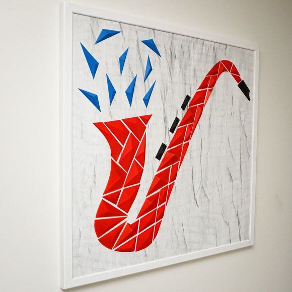 DGEmily Geometric Saxphone Wall Art | Large-Scale Wall Decor | Custom Sizes!! - Picture 8 of 9